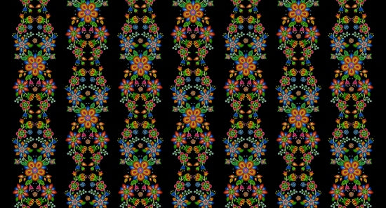 beaded braided flower 668 - Black 100% Cotton Designer