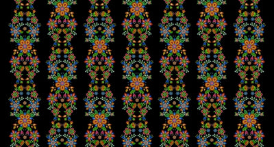 beaded braided flower 668 - Black 100% Cotton Designer