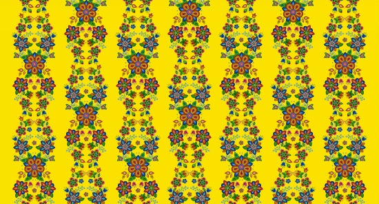 beaded braided flower 668 - Yellow 100% Cotton Designer