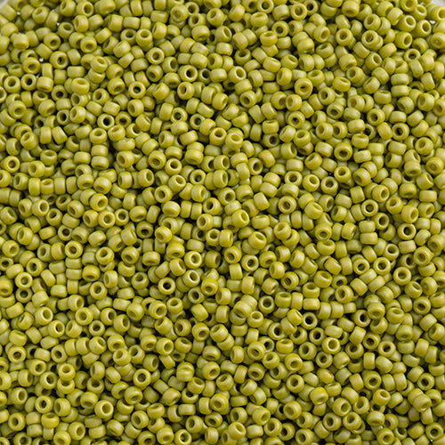 Miyuki Seed Beads 15/0 - SB4697 Opaque Frosted Glazed Rainbow Green Lime Matte AB