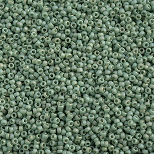 Miyuki Seed Beads 15/0 - SB4701 Opaque Frosted Glazed Rainbow Green Mint Matte AB