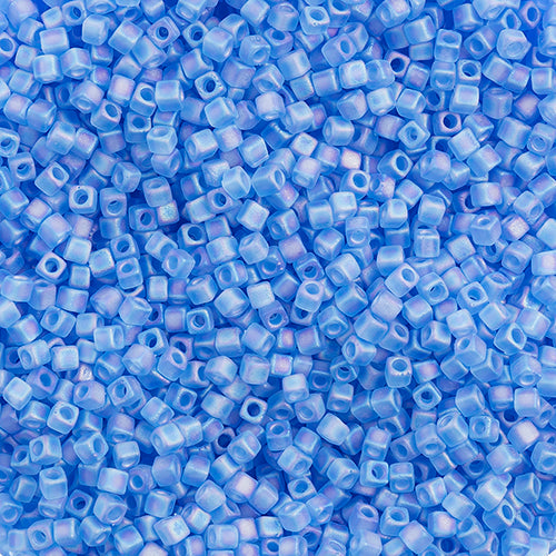 Miyuki Cube 1.8 mm - SQB0150FR Bleu azure mat AB Transparent