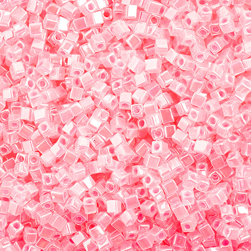 Miyuki Square Beads 1,8 mm - SQB0544 Alabaster Dark Crystal Pink Ceylon Lined-Dyed