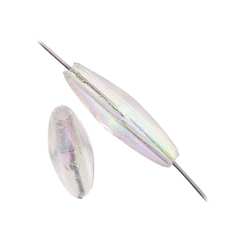 20x6 mm - Perles spaghetti de plastique transparent - 1000 un