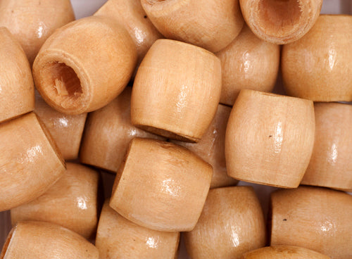 100 pcs / Wooden Beads / Barrel / 12 x 12 mm