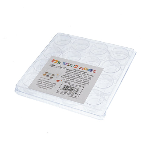 5x5x0.75 po - Boîte en plastique avec 16 contenants ronds transparents (1x0.4po)