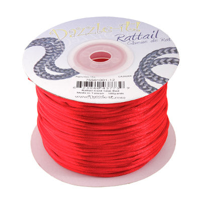 1 mm - Satin Rattail Cord · Various Colors · 100 yd