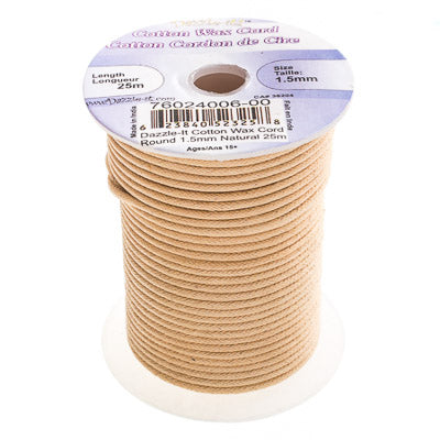 1,5mm - Cotton Wax Cord · 25m
