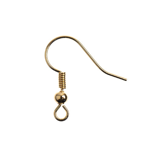 Earring Fish Hook / 18kt Gold Plated / 18mm