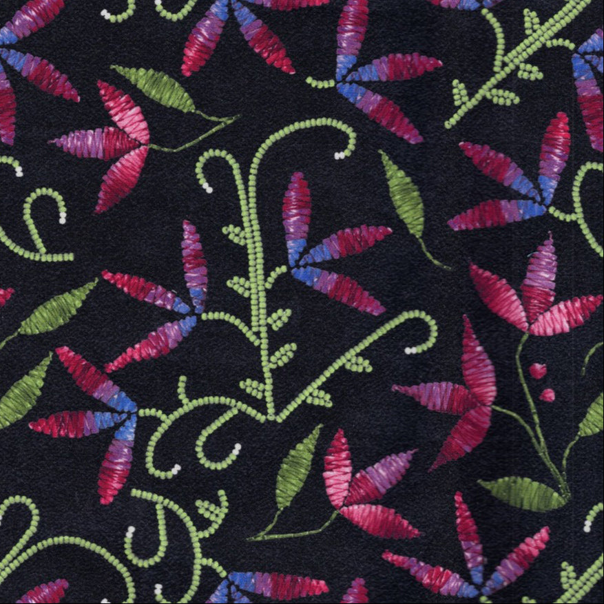 Prairie Petals AMPP01 - Black 100% Cotton Designer