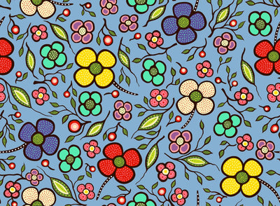 Abondance AA0003 - Bleu Tissu 100% coton designer