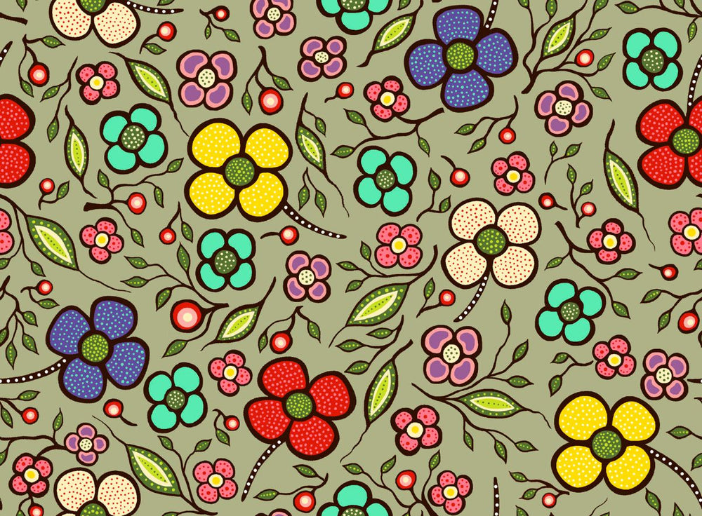 Abondance AA0003 - Kaki Tissu 100% coton designer