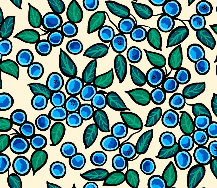 Blueberry CJH0005 - Cream 100% Cotton Designer