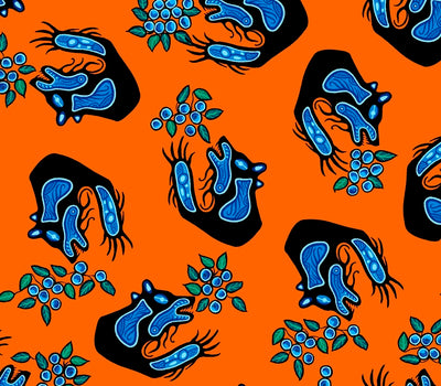 Blueberry Bear CJH0004 - Orange 100% Cotton Designer