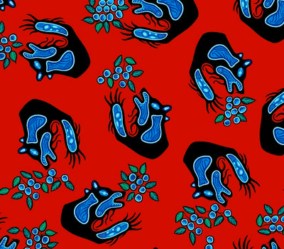 Blueberry Bear CJH0004 - Red 100% Cotton Designer