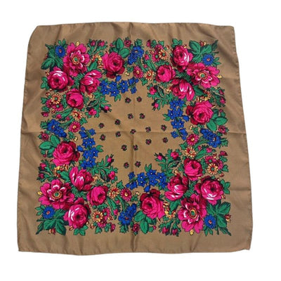 Kukum scarf - Floral motif · 30 x 30 inches