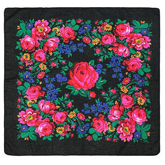 Foulard Kukum · Motif floral · 60 x 60 pouces