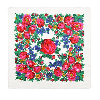 Kukum scarf - Floral motif · 30 x 30 inches