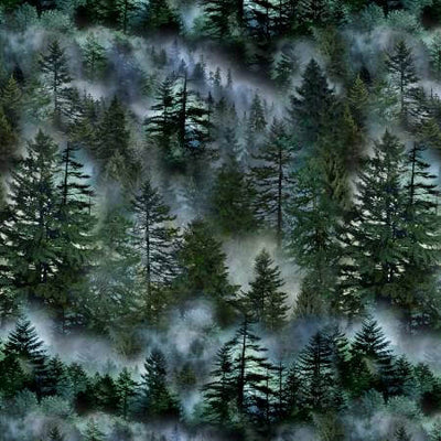 Evergreen forest CD3528 - Green 100% Cotton Designer
