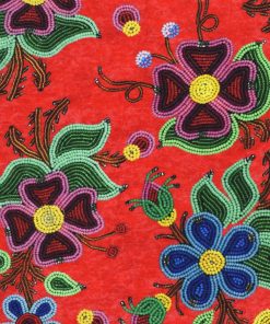 Les fleurs perlées de Muskwa CBFLR04 - Rouge Tissu 100% coton designer