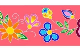 38mm -  Single Face Blooms Satin Ribbon 