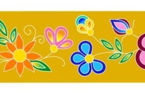 38mm -  Single Face Blooms Satin Ribbon 