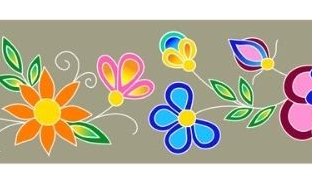 38mm -  Single Face Blooms Satin Ribbon 