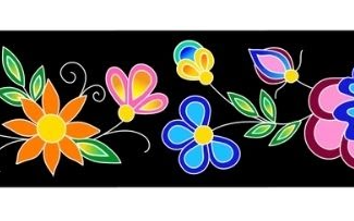 38mm -  Single Face Blooms Satin Ribbon 