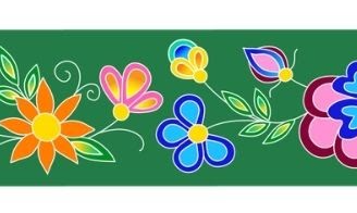 38mm -  Single Face Blooms Satin Ribbon 