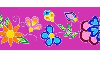 38mm -  Single Face Blooms Satin Ribbon 