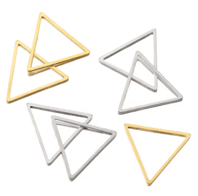 23mm - Breloques triangulaires en acier inoxydable - 20pcs