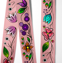 38mm - Ruban de satin fleurs d'été simple face - à la verge