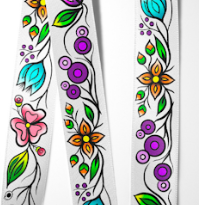 38mm - Ruban de satin fleurs d'été simple face - à la verge