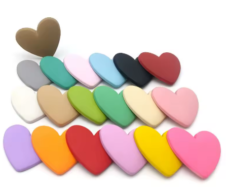 35mm - Cabochon en acrylique cœur mat - 2pcs