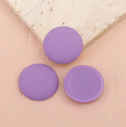 24mm - Cabochon en résine rond mat - 2pcs