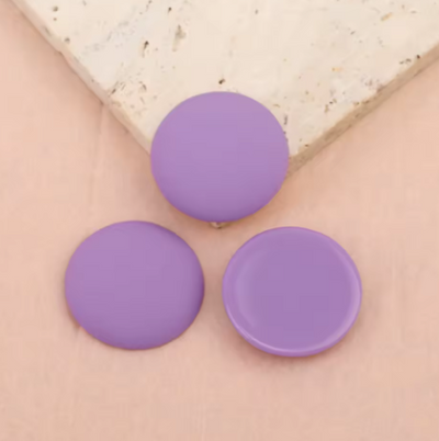 24mm - Cabochon en résine rond mat - 2pcs
