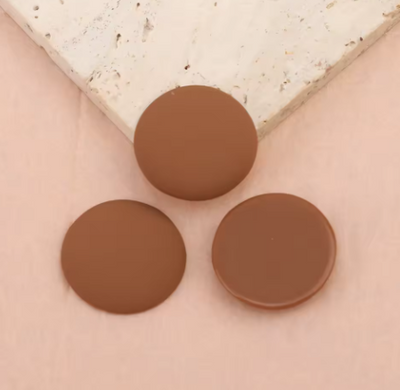 24mm - Cabochon en résine rond mat - 2pcs
