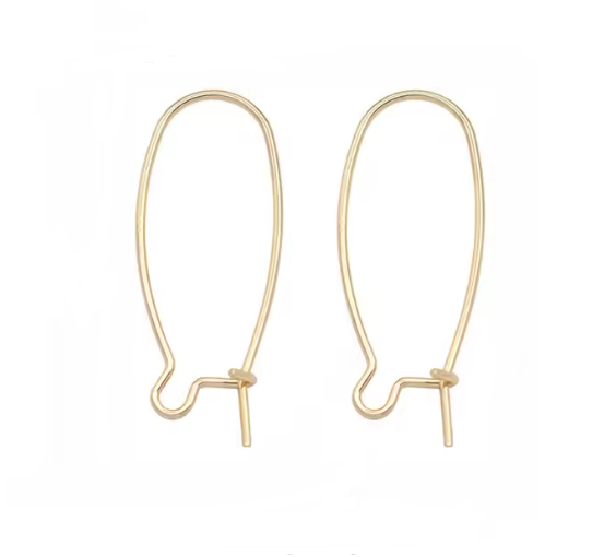 Kidney Ear Wires – 14K Gold Plated (10pcs)