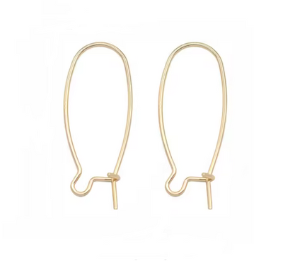 Kidney Ear Wires – 14K Gold Plated (10pcs)