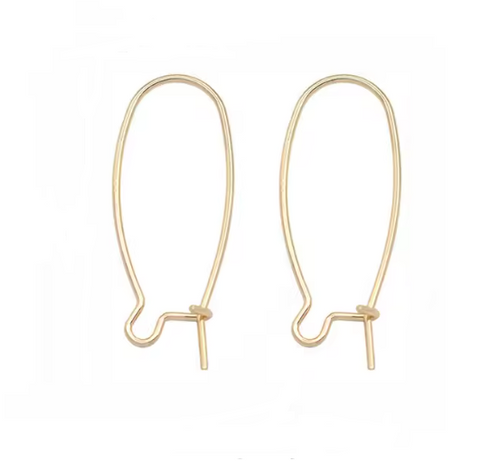 Kidney Ear Wires – 14K Gold Plated (10pcs)