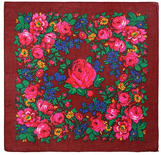 Foulard Kukum · Motif floral · 60 x 60 pouces