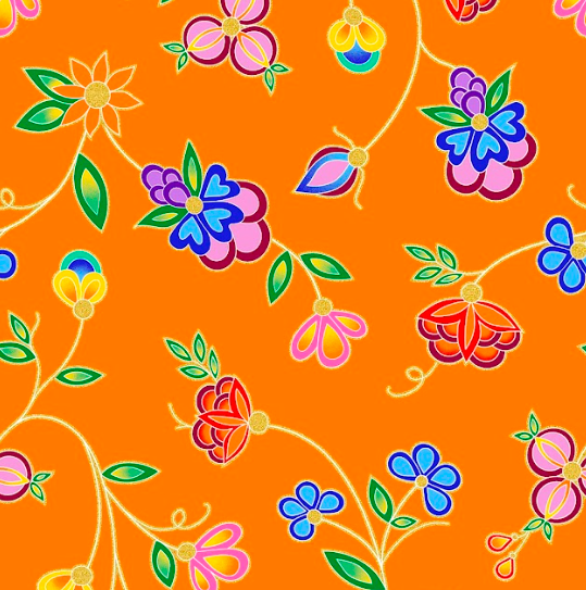 Blooms TM0005M - Orange 100% Cotton Designer