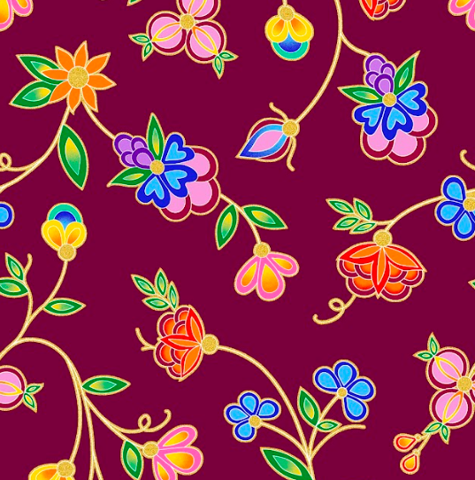 Blooms TM0005M - Burgundy 100% Cotton Designer