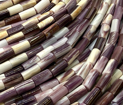 4x8mm - Perles en coquillage Wampum Quahog  AAA • 16po