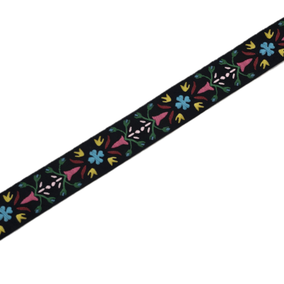 25 mm - Ruban Jacquard Florale