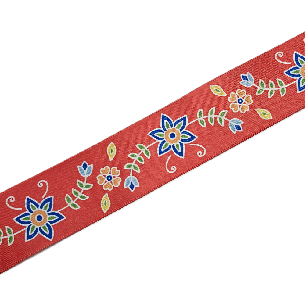 38 mm - Ruban Satin Simple Face Fleurs des Bois / 100% Polyester