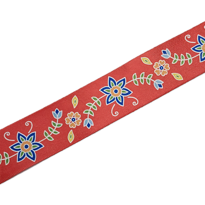 38 mm - Ruban Satin Simple Face Fleurs des Bois / 100% Polyester