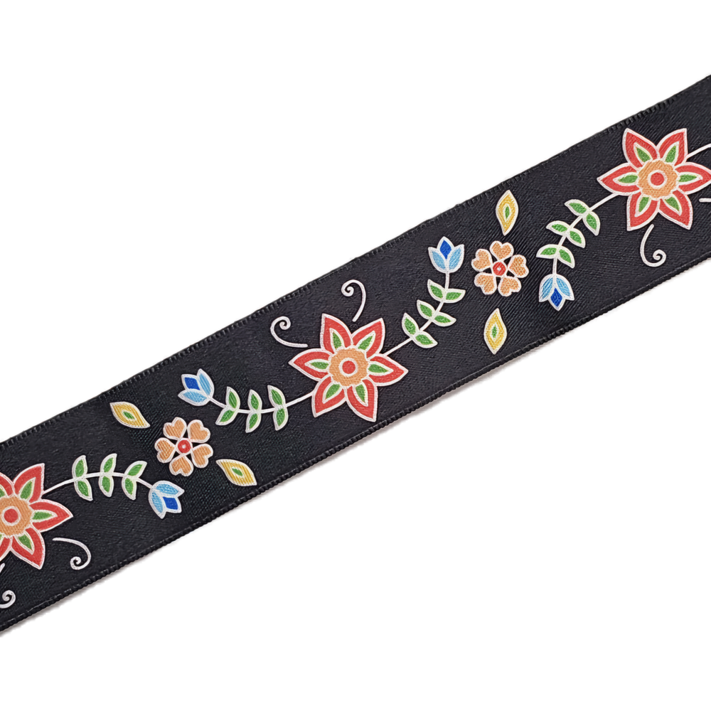 38 mm - Ruban Satin Simple Face Fleurs des Bois / 100% Polyester