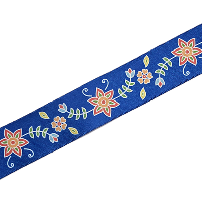 38 mm - Ruban Satin Simple Face Fleurs des Bois / 100% Polyester