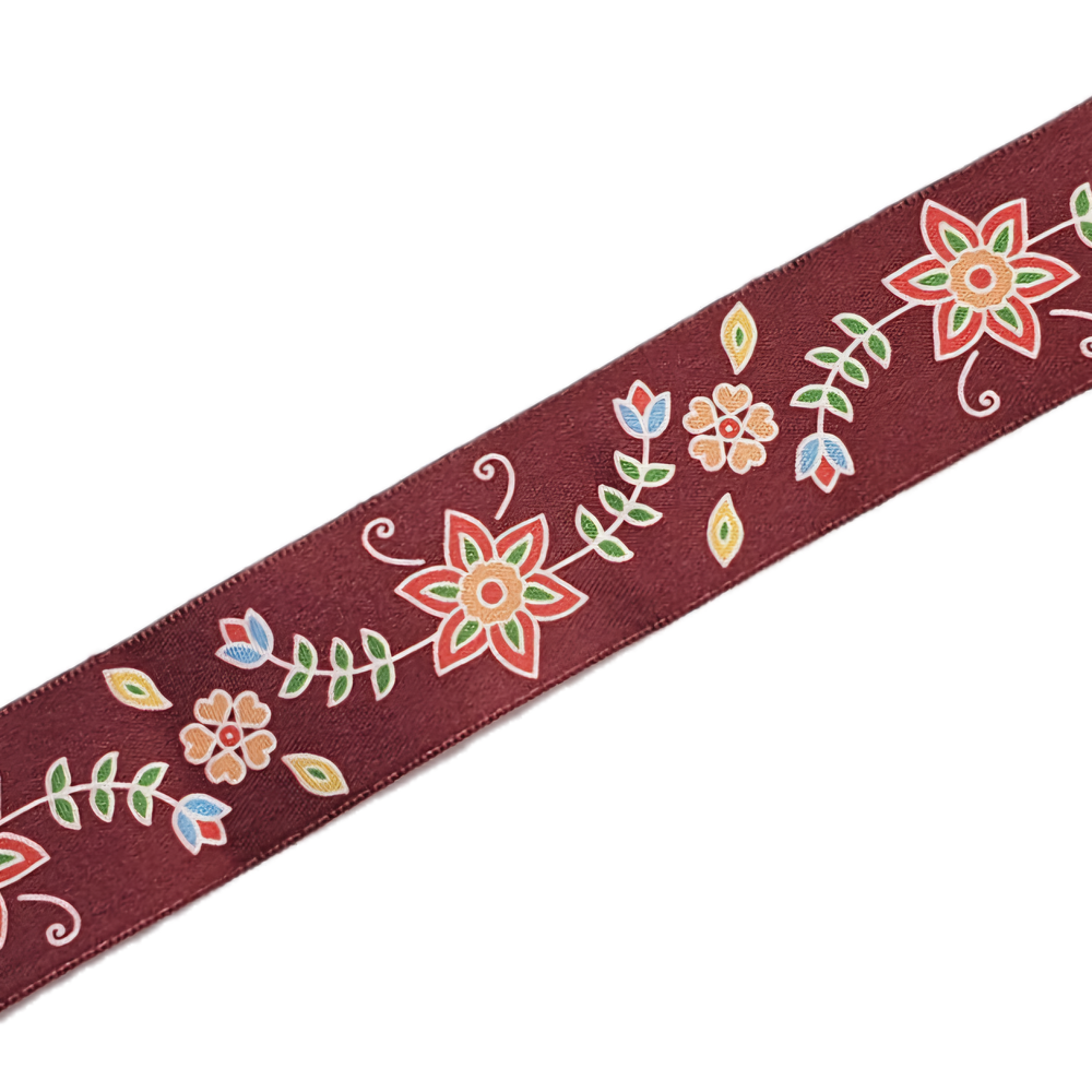 38 mm - Ruban Satin Simple Face Fleurs des Bois / 100% Polyester